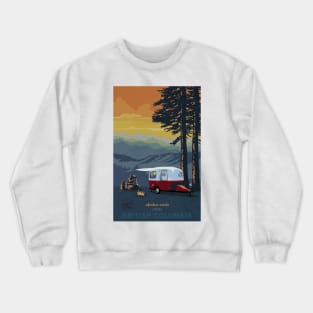 Retro Travel BC camping poster sunset scene Crewneck Sweatshirt